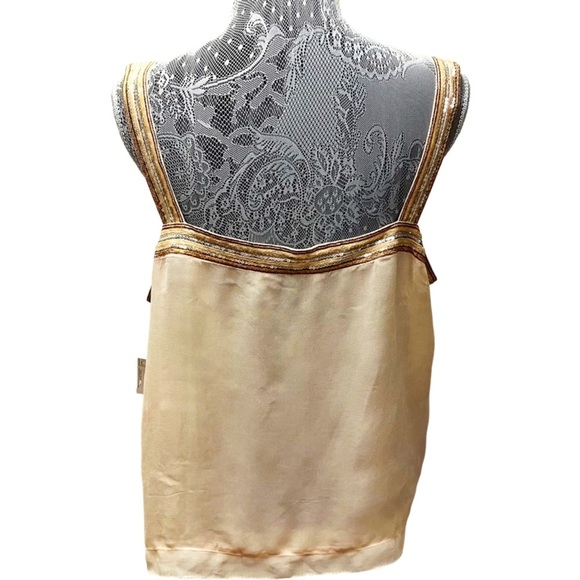 LIZ CLAIBORNE Tank Top Shell SZ X-Large Champagne Sequin Viscose Lined - Picture 2 of 8